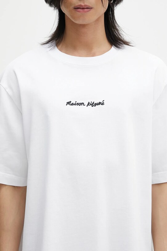 Хлопковая футболка Maison Kitsuné Maison Kitsune Embroidery Oversize белый OM00122KJ0119