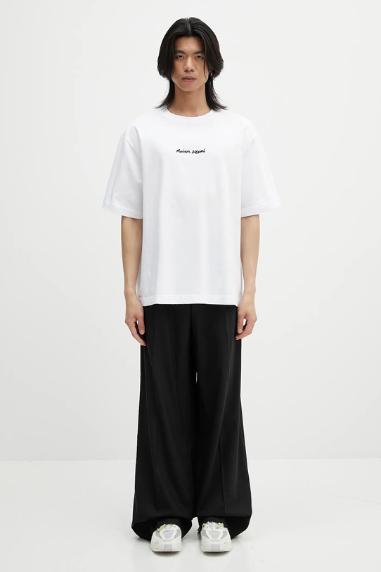 Maison Kitsuné t-shirt bawełniany Maison Kitsune Embroidery Oversize OM00122KJ0119 biały