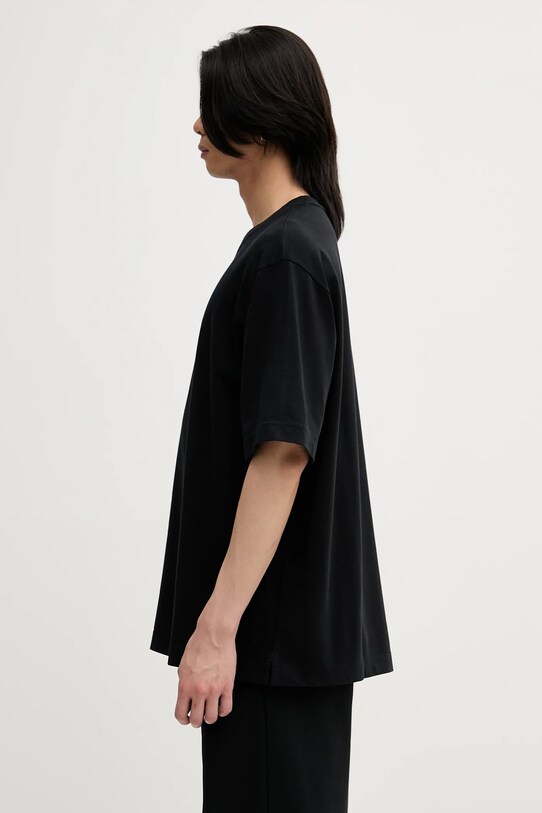 Бавовняна футболка Maison Kitsuné Maison Kitsune Embroidery Oversize OM00122KJ0119 чорний SS25