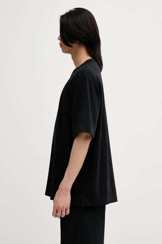 Bavlnené tričko Maison Kitsuné Maison Kitsune Embroidery Oversize OM00122KJ0119 čierna SS25