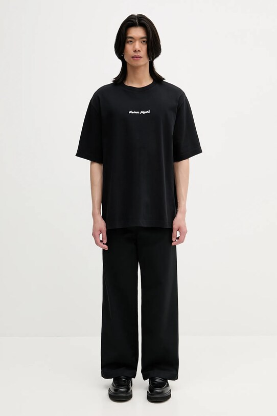 Бавовняна футболка Maison Kitsuné Maison Kitsune Embroidery Oversize OM00122KJ0119 чорний