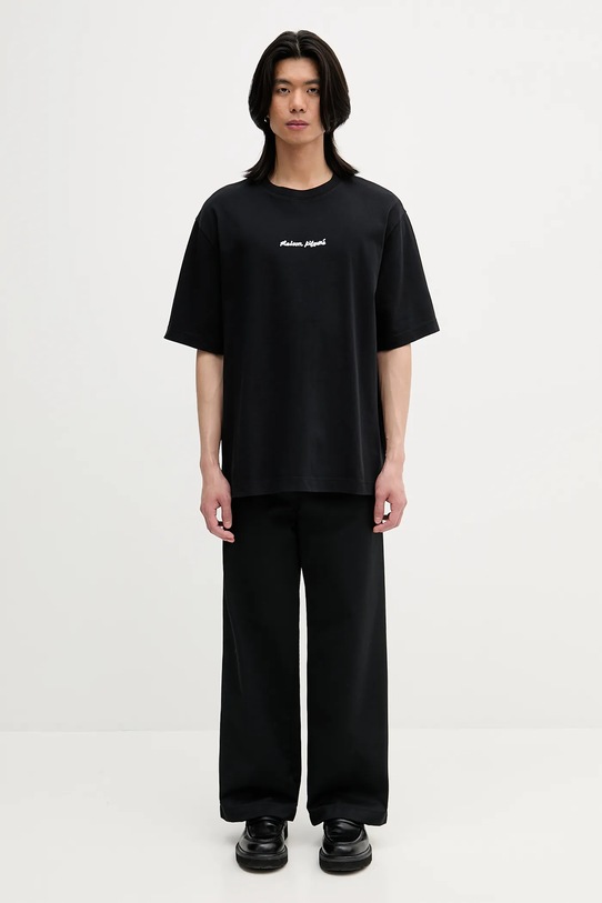 Bavlnené tričko Maison Kitsuné Maison Kitsune Embroidery Oversize OM00122KJ0119 čierna