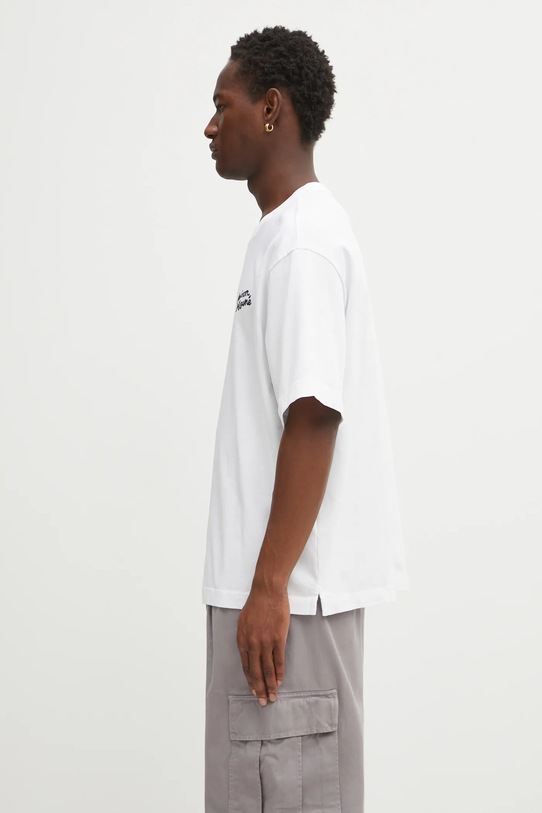 Maison Kitsuné t-shirt bawełniany Maison Kitsune Handwriting Embroidery OM00123KJ0119 biały SS25
