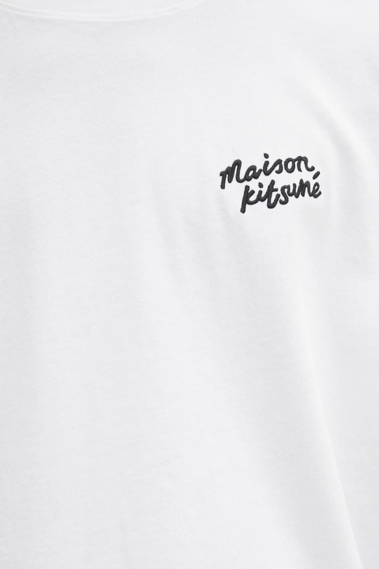 Maison Kitsuné t-shirt bawełniany Maison Kitsune Handwriting Embroidery biały OM00123KJ0119