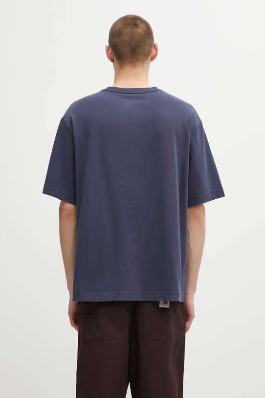 Îmbrăcăminte Maison Kitsuné tricou din bumbac Maison Kitsune Handwriting Embroidery OM00123KJ0119 bleumarin