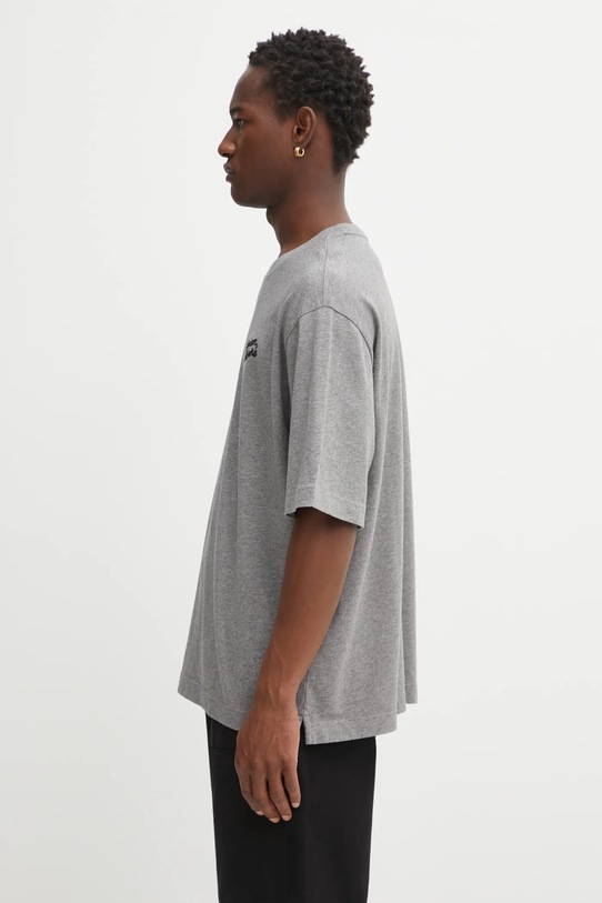 Maison Kitsuné cotton t-shirt Maison Kitsune Handwriting Embroidery OM00123KJ0119 gray SS25