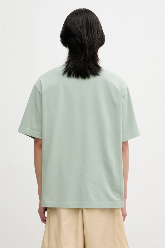 Odjeća Pamučna majica Maison Kitsuné Maison Kitsune Handwriting Embroidery OM00123KJ0119 zelena