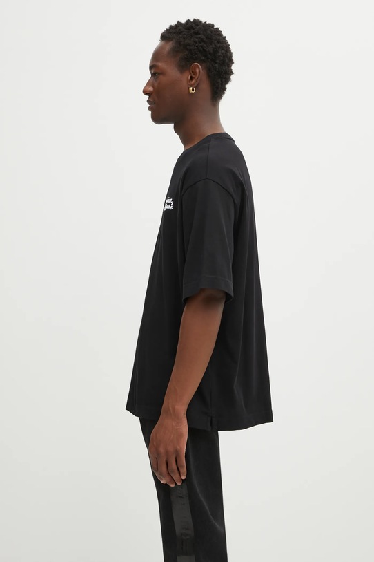 Maison Kitsuné cotton t-shirt Maison Kitsune Handwriting Embroidery OM00123KJ0119 black SS25