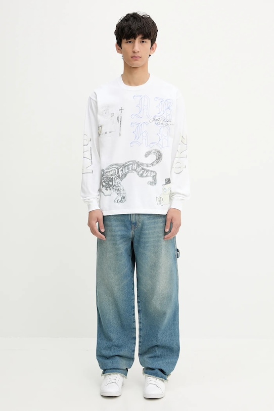 Хлопковый лонгслив NEIGHBORHOOD NH . TEE LS-9 251PCNH.LT09 белый