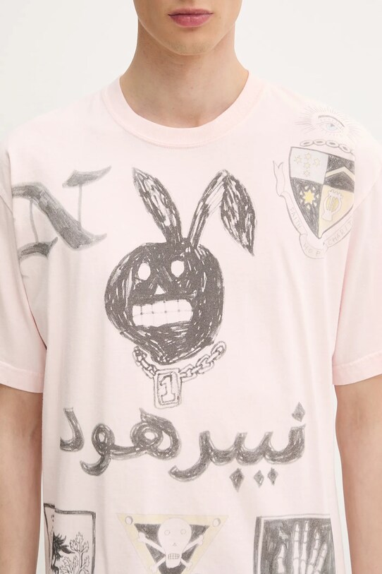 Хлопковая футболка NEIGHBORHOOD NH . TEE SS-17 розовый 251PCNH.ST17