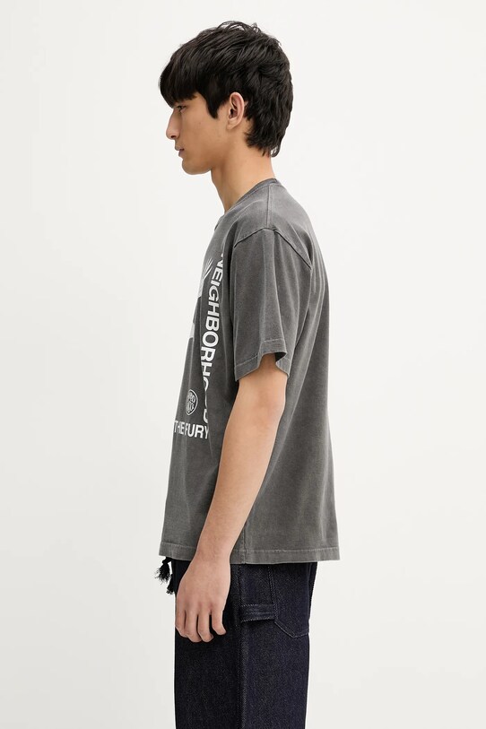 NEIGHBORHOOD t-shirt bawełniany NH . TEE SS-5 251PCNH.ST05 szary SS25