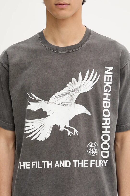 NEIGHBORHOOD t-shirt bawełniany NH . TEE SS-5 szary 251PCNH.ST05
