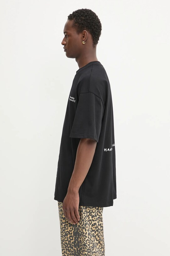 Flowers for Society t-shirt bawełniany Handshake T Shirt FFSAPP131 czarny SS25