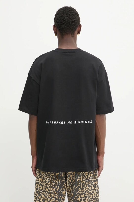 Odzież Flowers for Society t-shirt bawełniany Handshake T Shirt FFSAPP131 czarny