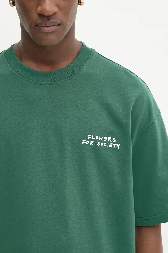 Памучна тениска Flowers for Society Flower Trunk Shirt зелен FFSAPP132