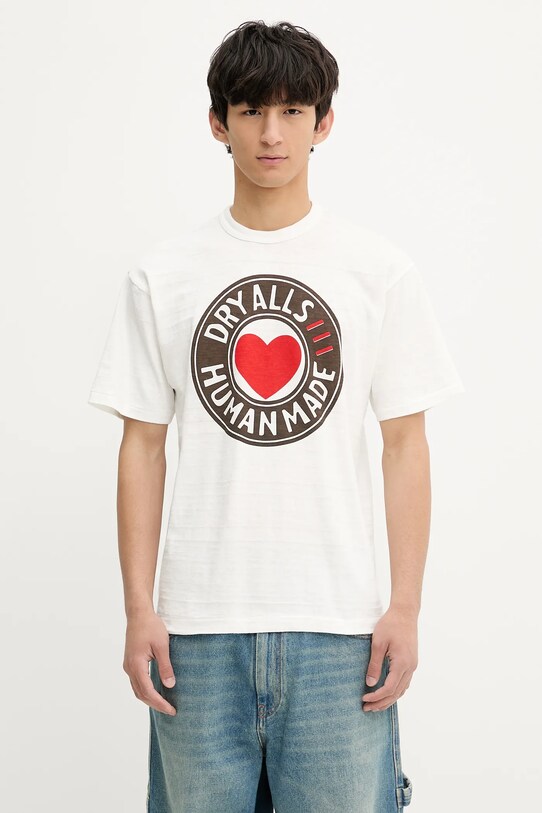 Human Made t-shirt bawełniany okrągły biały HM29TE003