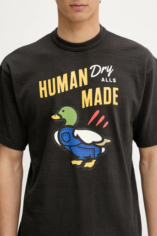 Βαμβακερό μπλουζάκι Human Made μαύρο HM29TE006