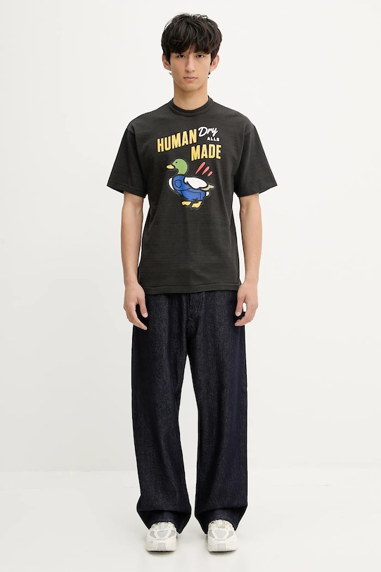 Βαμβακερό μπλουζάκι Human Made HM29TE006 μαύρο