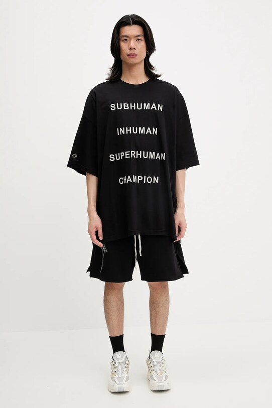 Rick Owens DRKSHDW t-shirt bawełniany Knitted - Tommy T 221675 CM01E1675.CHJG czarny