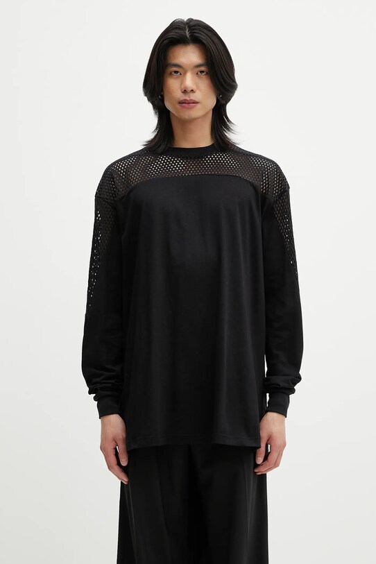 Хлопковый лонгслив Rick Owens DRKSHDW Knitted - Girdered T 221673 гладкий чёрный CM01E1673.CHJGOM