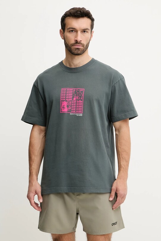 Rip Curl t-shirt bawełniany RAW ENERGY nadruk szary 0OCMTE