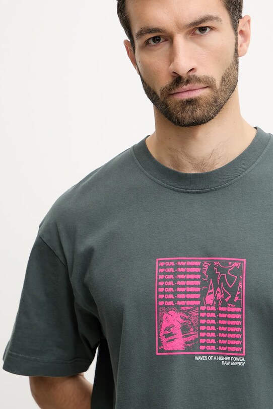 Odzież Rip Curl t-shirt bawełniany RAW ENERGY 0OCMTE szary