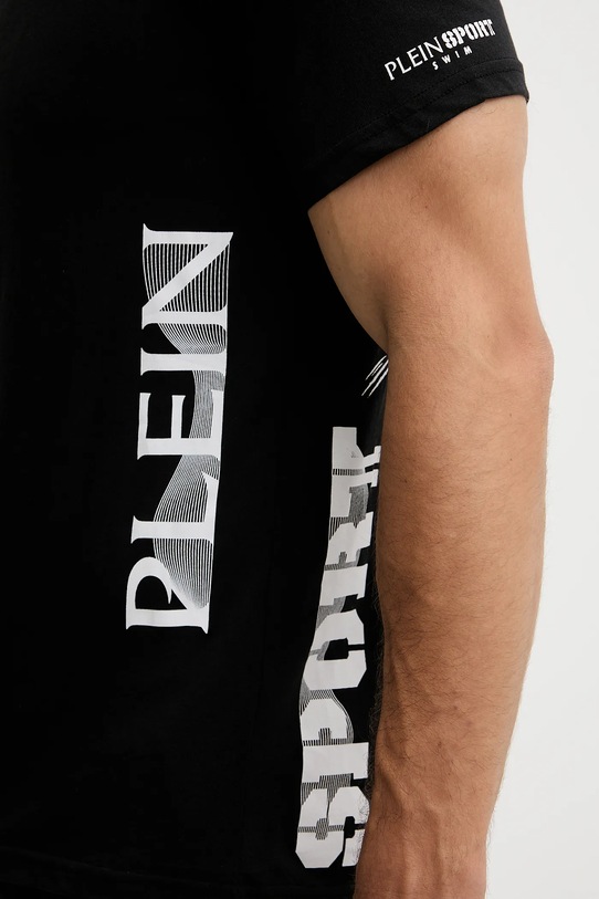 PLEIN SPORT t-shirt bawełniany czarny PS25MTS01