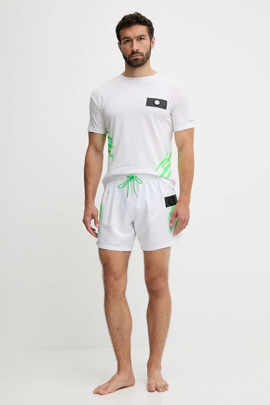 PLEIN SPORT t-shirt bawełniany PS25MTS02 biały SS25