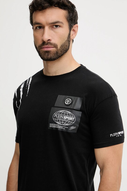 Odzież PLEIN SPORT t-shirt bawełniany PS25MTS03 czarny