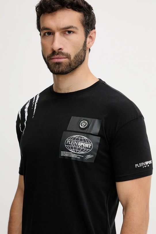 Одяг Бавовняна футболка PLEIN SPORT PS25MTS03 чорний