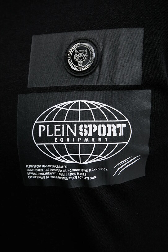 PLEIN SPORT t-shirt bawełniany czarny PS25MTS03
