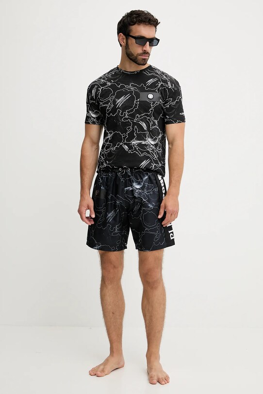 PLEIN SPORT t-shirt bawełniany PS25MTS06 czarny SS25