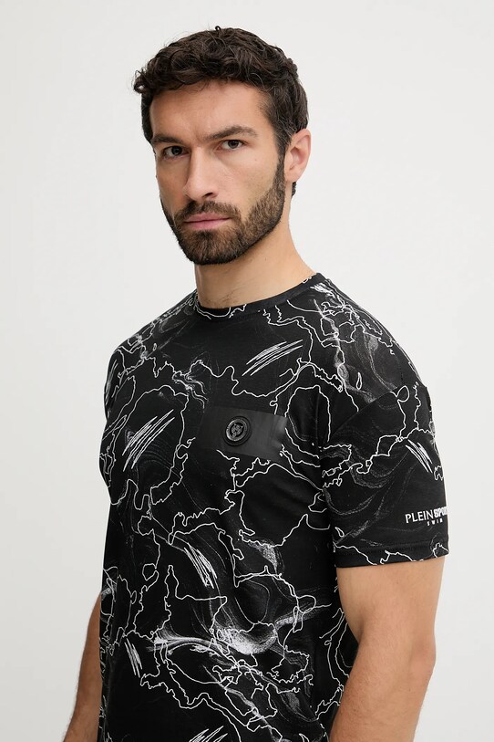 PLEIN SPORT t-shirt bawełniany czarny PS25MTS06