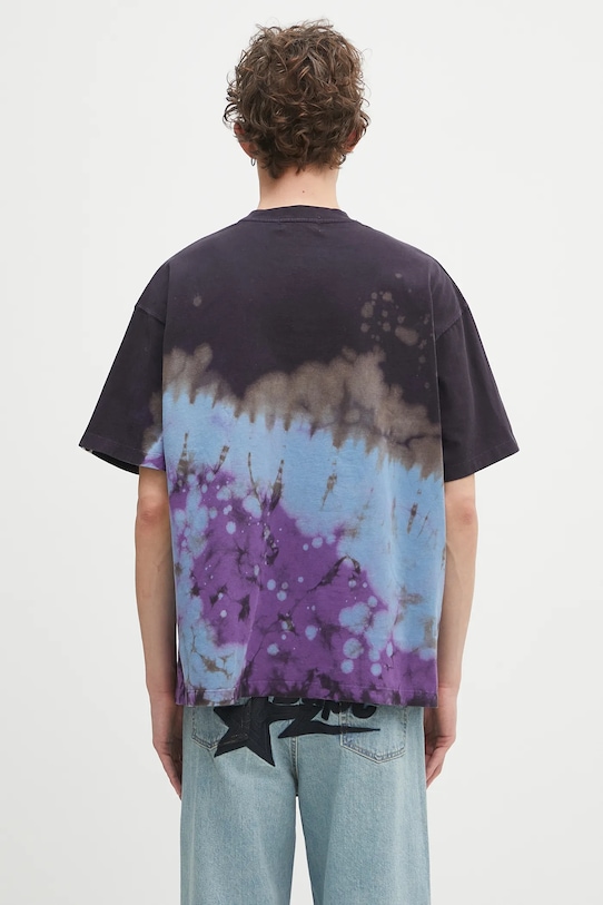 Одежда Хлопковая футболка A Bathing Ape Tie dye college 1K80109003 фиолетовой