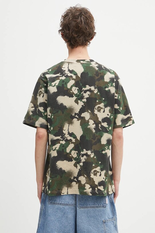 Clothing A Bathing Ape cotton t-shirt Map camo APE head one point 1L30109001 green