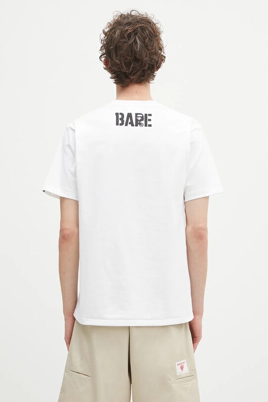 Îmbrăcăminte A Bathing Ape tricou din bumbac Map camo APE head shark 1L30110023 alb