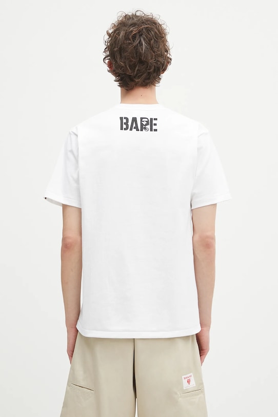 Odzież A Bathing Ape t-shirt bawełniany Map camo APE head shark 1L30110023 biały