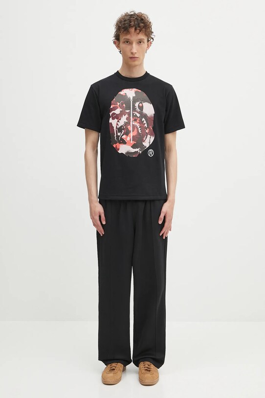 A Bathing Ape t-shirt in cotone Map camo APE head shark 1L30110023 nero