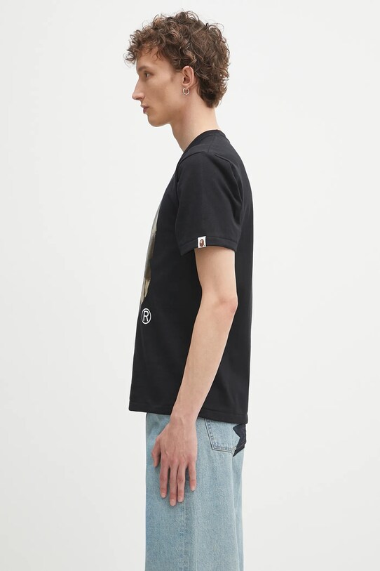 A Bathing Ape t-shirt in cotone Map camo APE head shark 1L30110023 nero SS25