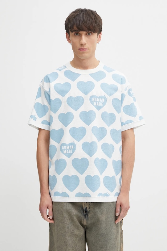 Βαμβακερό μπλουζάκι διπλής όψης Human Made Knitted λευκό HM29CS034