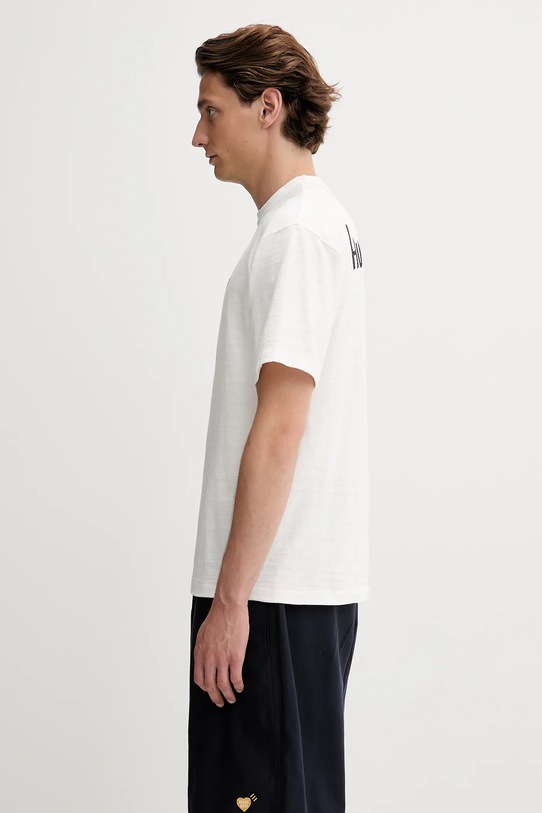 Βαμβακερό μπλουζάκι Human Made Knitted HM29TE013 λευκό SS25
