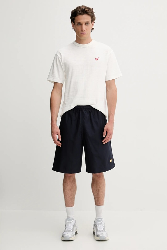 Βαμβακερό μπλουζάκι Human Made Knitted HM29TE013 λευκό