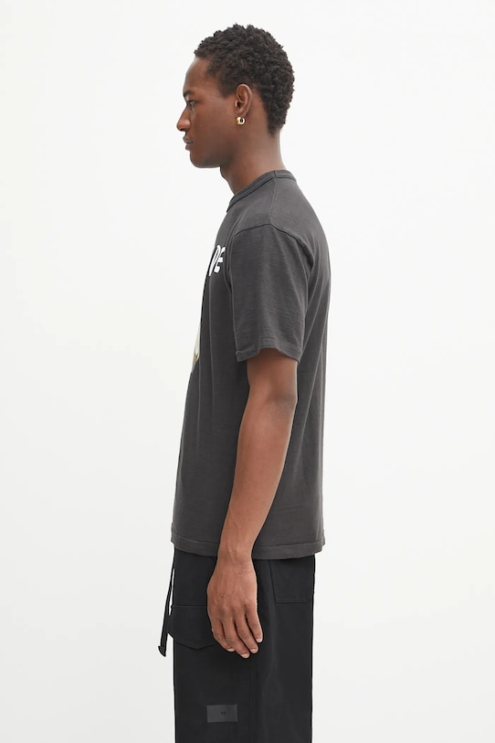 Βαμβακερό μπλουζάκι Human Made Knitted HM29TE014 μαύρο SS25