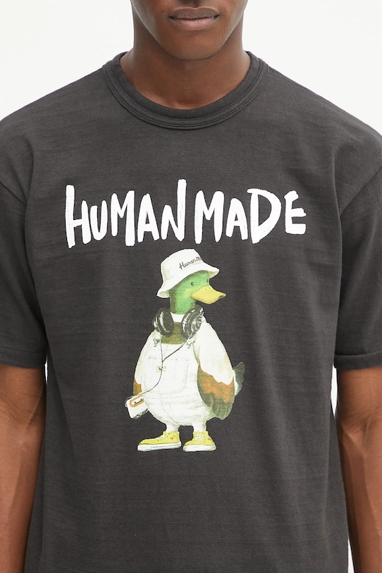 Βαμβακερό μπλουζάκι Human Made Knitted μαύρο HM29TE014
