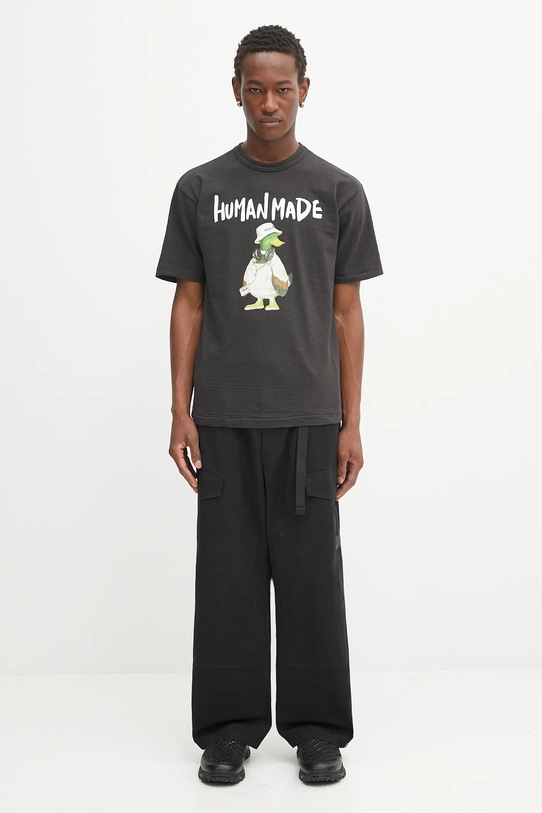 Βαμβακερό μπλουζάκι Human Made Knitted HM29TE014 μαύρο