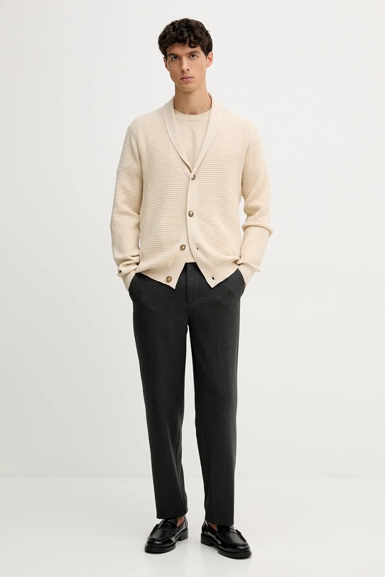 Lindbergh t-shirt bawełniany 30.400120 beżowy AW25