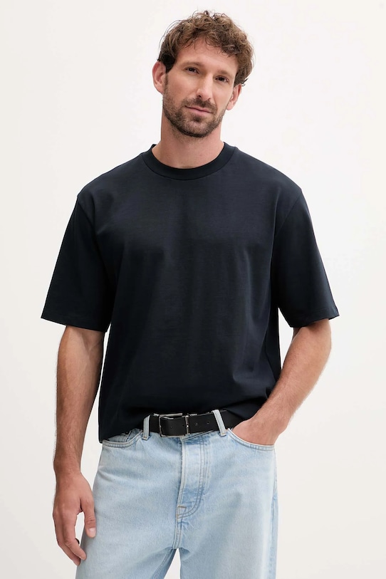 Lindbergh t-shirt bawełniany bawełna granatowy 30.400120