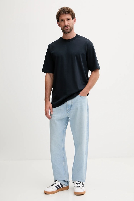 Lindbergh t-shirt bawełniany 30.400120 granatowy AW25