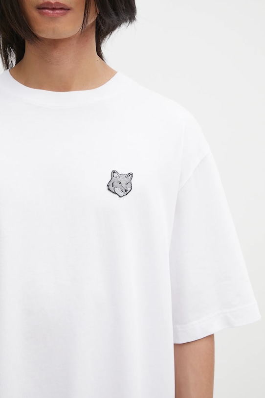 Maison Kitsuné t-shirt bawełniany Bold Fox Head Patch Oversize biały OM00128KJ0119