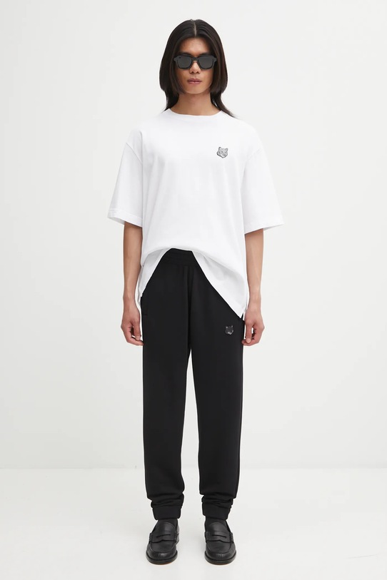 Maison Kitsuné t-shirt bawełniany Bold Fox Head Patch Oversize OM00128KJ0119 biały